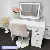VC SINGLE LEG TABLE TOP ONLY - WHITE TOP - Add to your Ikea Alex drawer. OPTION TO ADD MIRROR