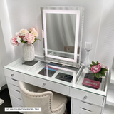 SPRING SALE! 12% OFF! VC TABLE TOP ONLY - GLASS TOP - Add to your Ikea Alex drawers. OPTION TO ADD MIRROR