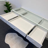 VC TABLE TOP ONLY - GLASS TOP - Add to your Ikea Alex drawers. OPTION TO ADD MIRROR
