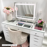 SPRING SALE! 12% OFF! VC TABLE TOP ONLY - GLASS TOP - Add to your Ikea Alex drawers. OPTION TO ADD MIRROR
