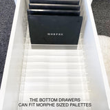 LOW STOCK!!!! 15% OFF! 13 DRAWER VANITY TABLE - GLASS TOP/WHITE DRAWERS - OPTION TO ADD MIRROR