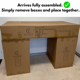 BLACK FRIDAY SALE!  15% OFF + FREE GIFT! 13 DRAWER VANITY TABLE - GLASS TOP/WHITE DRAWERS - OPTION TO ADD MIRROR