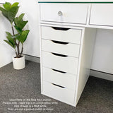 VC SINGLE LEG TABLE TOP ONLY - GLASS TOP - Add to your Ikea Alex drawers. OPTION TO ADD MIRROR