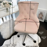 VC GLAMOUR ADJUSTABLE VANITY CHAIR - PRE ORDER - PINK - PRE ORDER DUE 5TH MAY 2025
