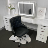 VC PLUSH ADJUSTABLE VANITY CHAIR - BLACK