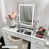 VC TABLE TOP ONLY - GLASS TOP - Add to your Ikea Alex drawers. OPTION TO ADD MIRROR