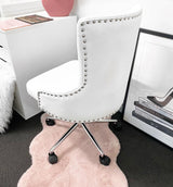 NEW! VC PLUSH ADJUSTABLE VANITY CHAIR - WHITE