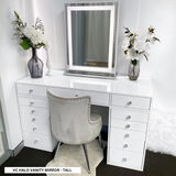 VC 13 DRAWER VANITY TABLE - WHITE TOP/WHITE DRAWERS - OPTION TO ADD MIRROR