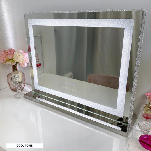 Crystal vanity with mirror deals