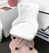 NEW! VC PLUSH ADJUSTABLE VANITY CHAIR - WHITE