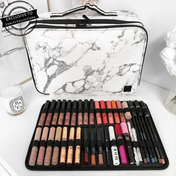 VC LARGE MAKEUP BAG - WHITE MARBLE. 20% OFF AND A FREE BEAUTY BLENDER TRAVEL CASE