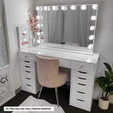 VC TABLE TOP ONLY - WHITE TOP - Add to your Ikea Alex drawers. OPTION TO ADD MIRROR