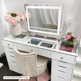 VC TABLE TOP ONLY - GLASS TOP - Add to your Ikea Alex drawers. OPTION TO ADD MIRROR - PRE ORDER DUE DEC 2023